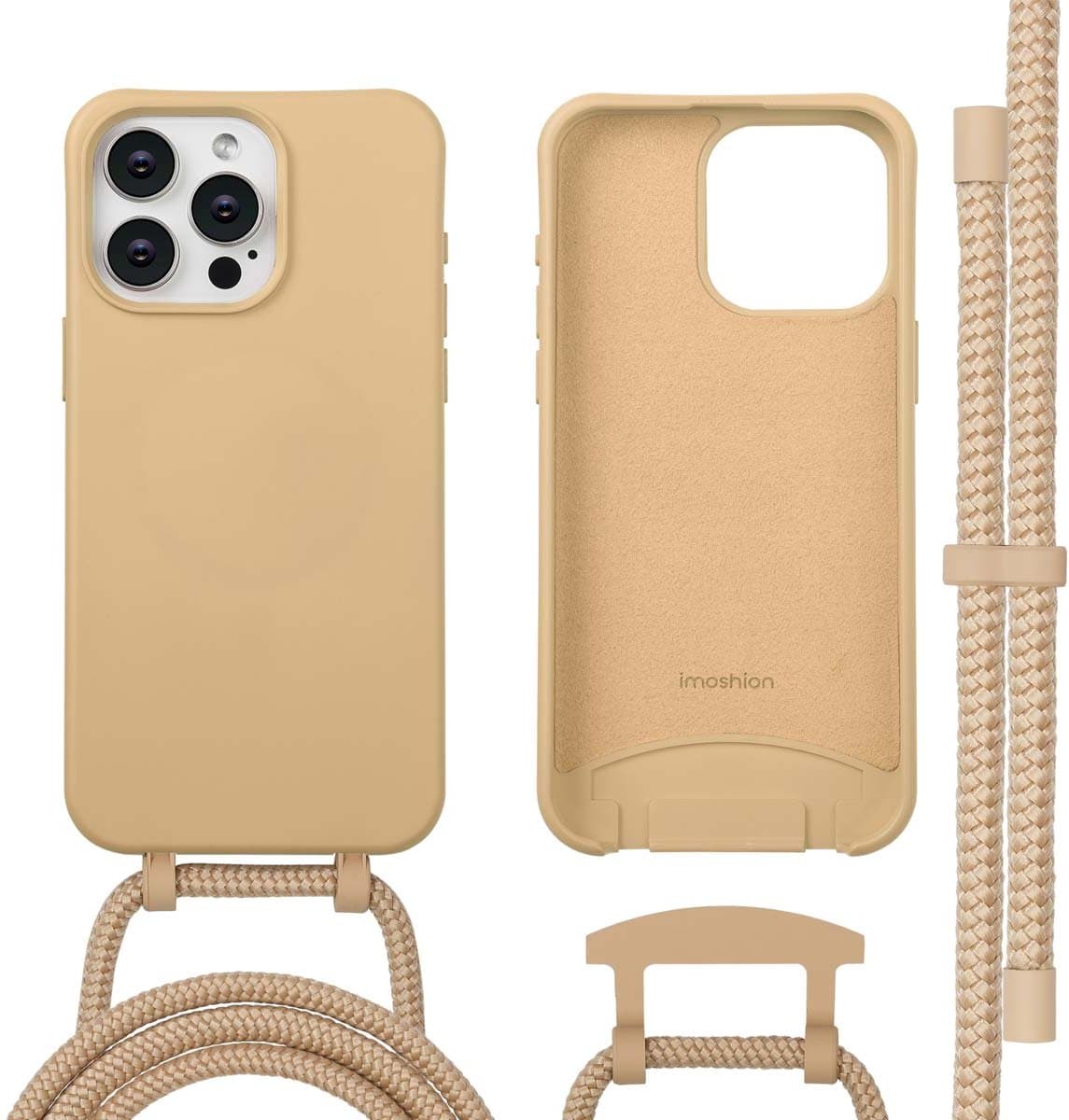 imoshion Hoesje - Geschikt voor iPhone 15 Pro Max - Color Backcover met afneembaar koord geschikt voor MagSafe - Nude