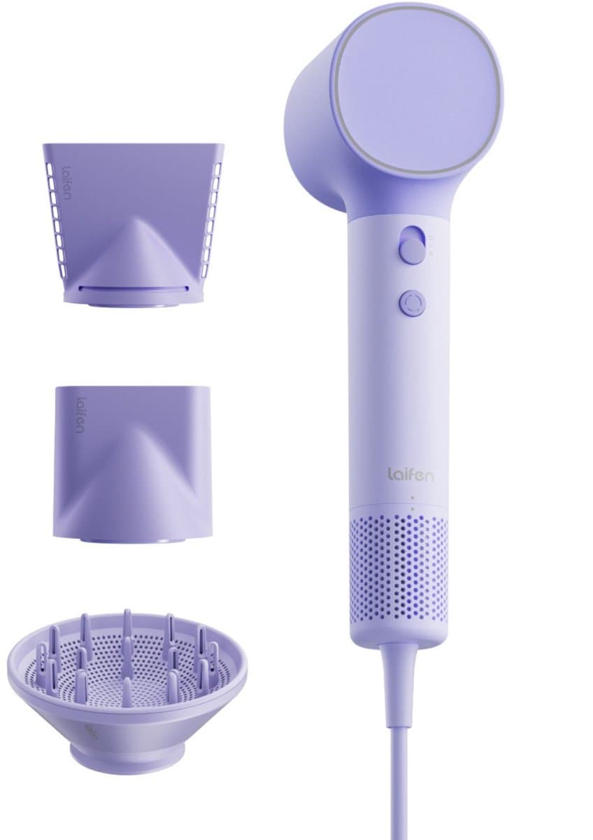 Laifen NEO High Speed Fohn met diffuser - Paars - Haardroger met ionische technologie - 3 warmtestanden