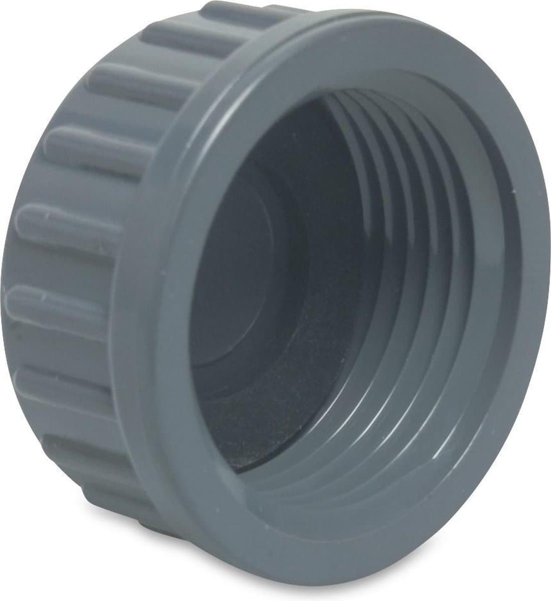 Mega Eindkap PVC-U 3/4" binnendraad 10bar grijs type vlak