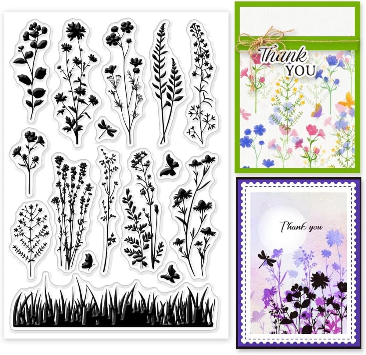 Transparante Stempelset Bloemenveld Geschikt Voor Scrapbooking en Kaarten Maken