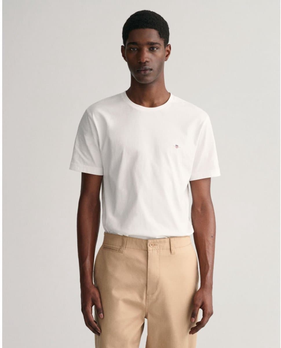 Gant T-shirt Shield Logo Wit - Maat 5XL - Heren - Casual T-shirts