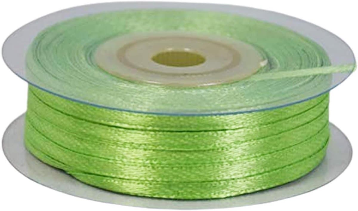 Dubbel Satijnen Lint 3 mm x 50 meter Groen - Decoratie en Knutselmateriaal