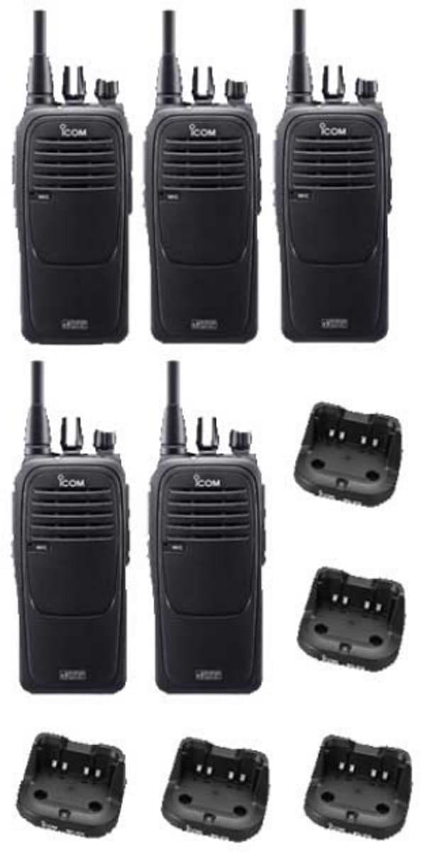 Set van 5 Icom IC-F29DR3 Digitaal DPMR en PMR446 IP67 portofoons