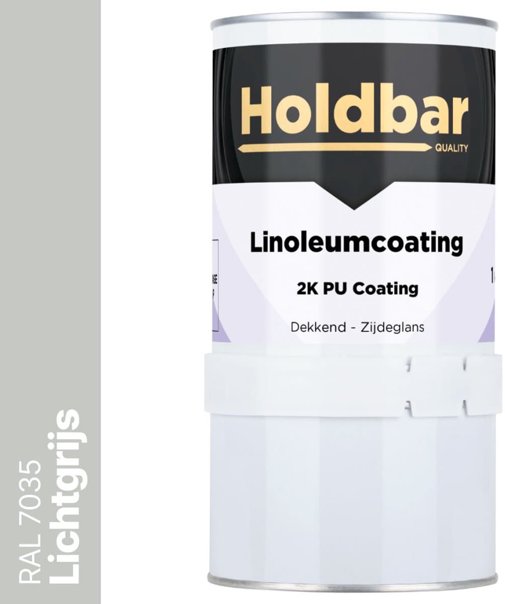 Holdbar Linoleumcoating Lichtgrijs (RAL 7035) 1 Kg - Linoleum Verf - Alle Kleuren - Vloerverf - Krasvast - UV-bestendig - Vergeelt niet - Gemakkelijk Schoonmaken - 2 Componenten