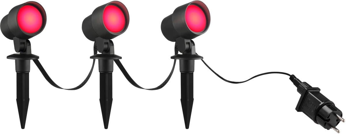 Brilliant Led Tuinspies 3-Delige Set, Dimbaar, Rgb, Cct, Ip44, Zwart, App-Bediening