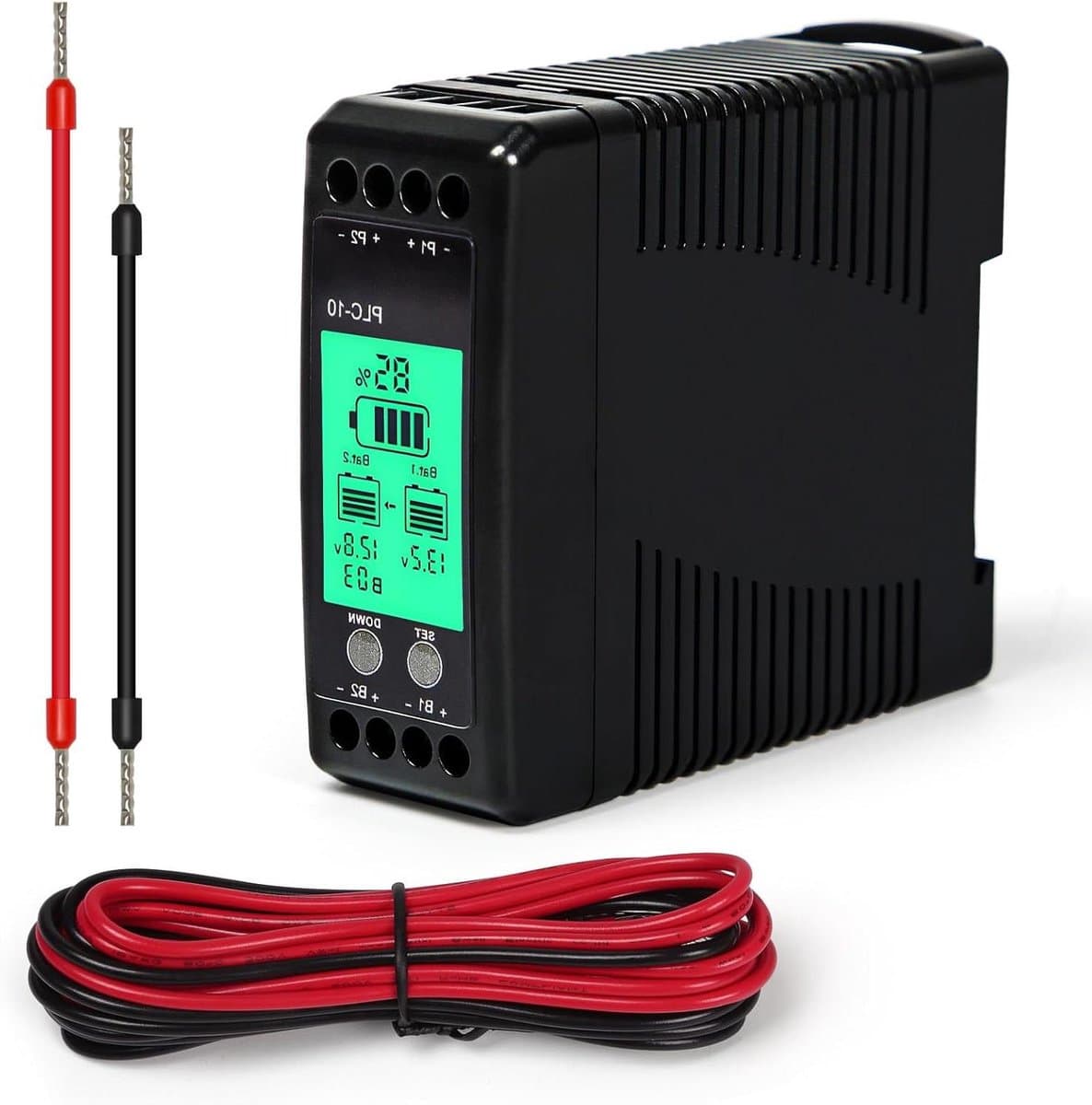 ByShane - Battery Equalizer 24V met LCD-display voor loodzuur/lithium/nikkel-metaalhydride batterijen - Solar oplader - Balancer voor 12V x 2 batterijen - PLC-10