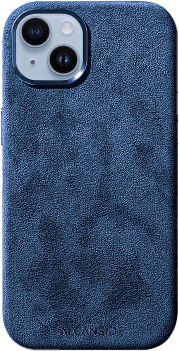 Alcanside Luxe Hoesje geschikt voor Apple iPhone 13 – Magsafe 360° Shock Proof Telefoonhoesje – Premium Alcantara Case – 100% Optimale Bescherming – Ocean Blue