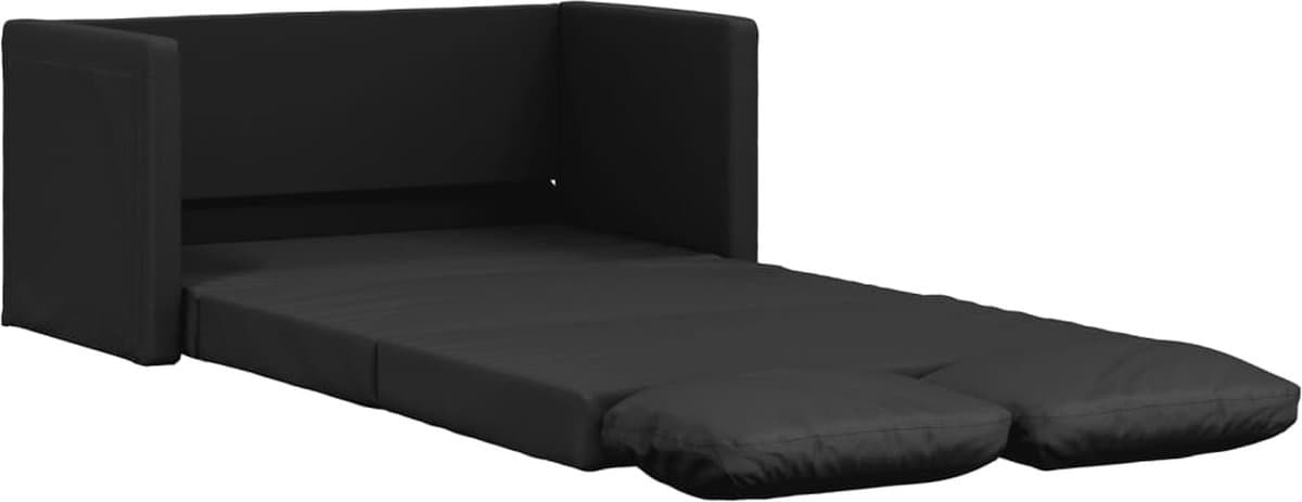 VidaXL 2-in-1 vloerslaapbank - zwart kunstleer, 112 x 174 x 55 cm