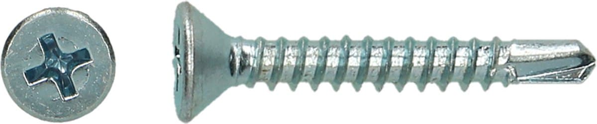 Plaatschroef zelfborend verzinkt platkop 4,8x25 (200st)