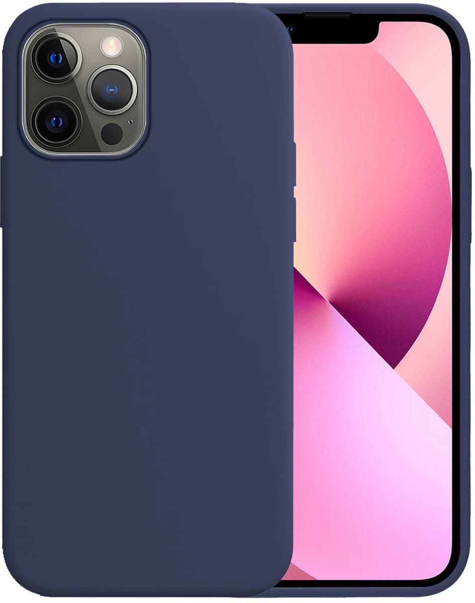 Hoesje - Geschikt voor Apple iPhone 14 Pro - Sterk & Shockproof - Hoes Cover - Siliconen Case - Telefoonhoesjes - Donkerblauw