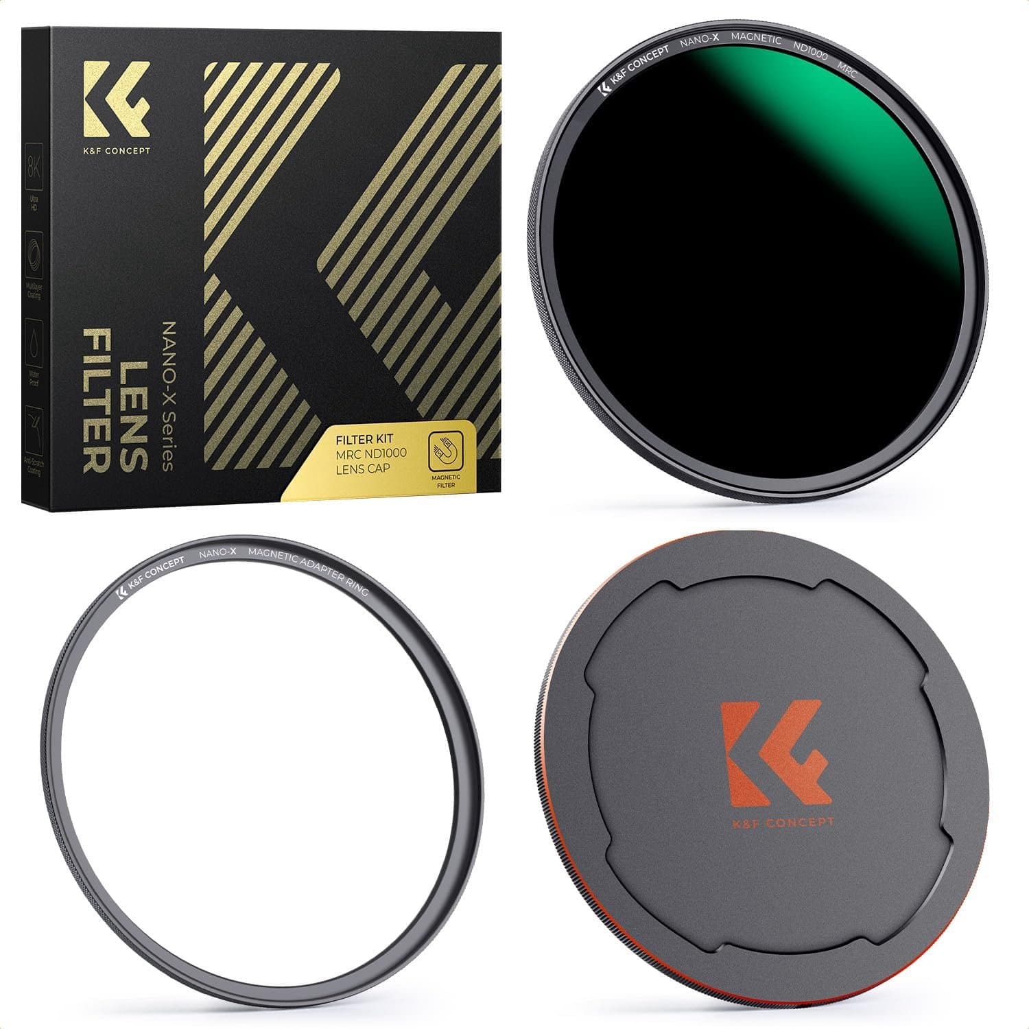 K&F Concept Magnetische ND1000 Filter 62mm (10 Stops) met Lensdop