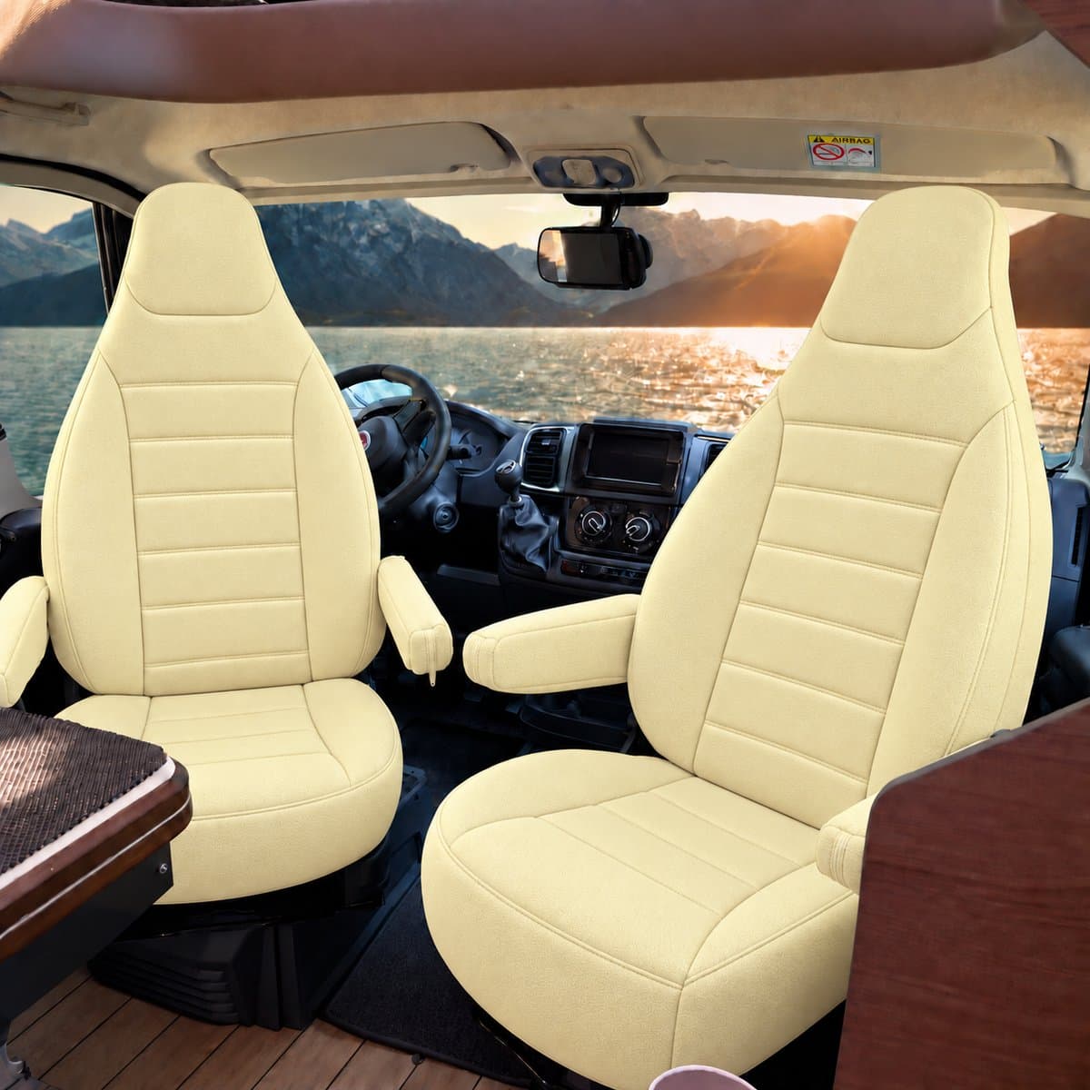 Stoelhoezen Mercedes Sprinter W902 - Set van 2 - Light beige - AIM