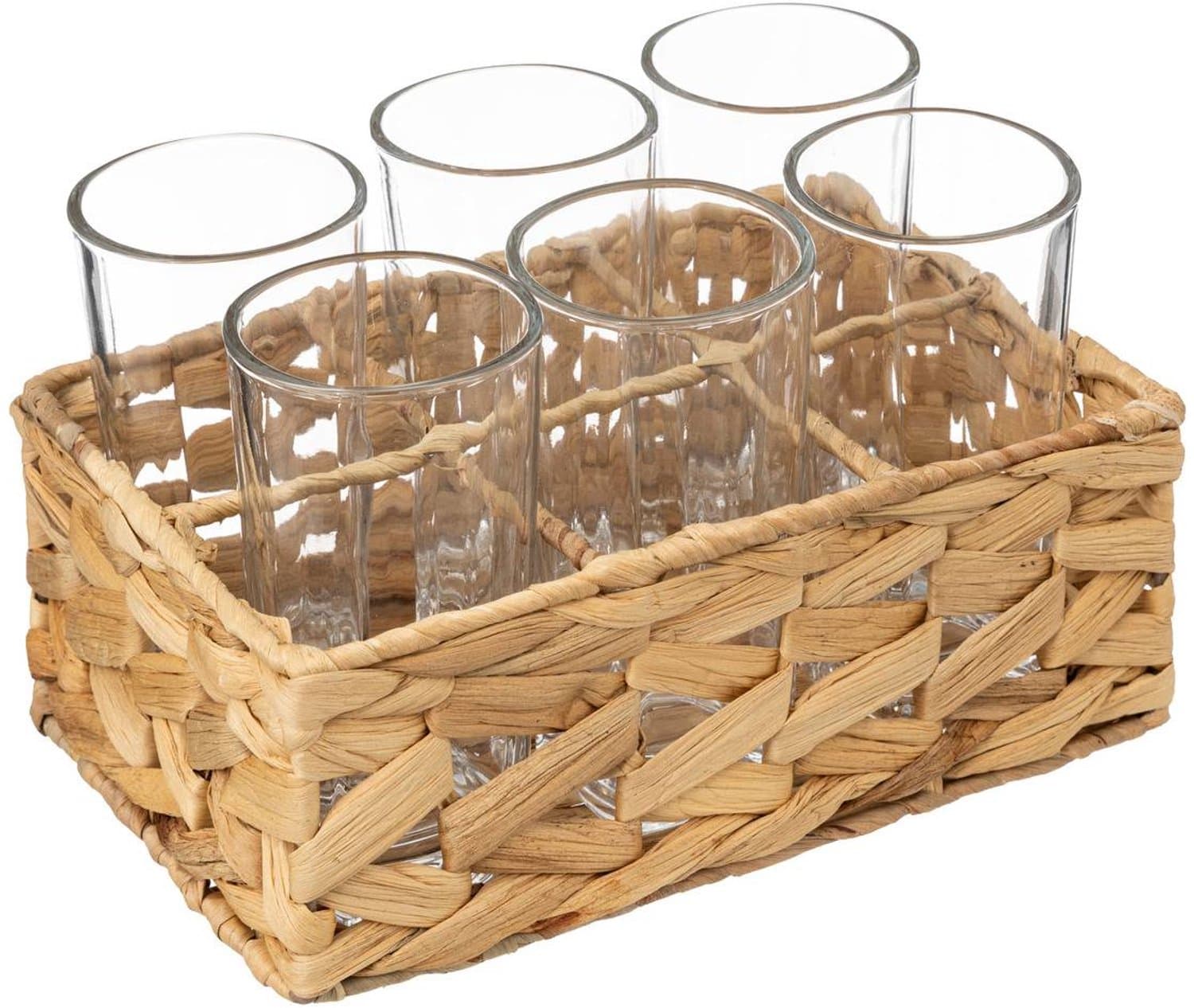 Rack naturel avec 6 gobelets 25cl