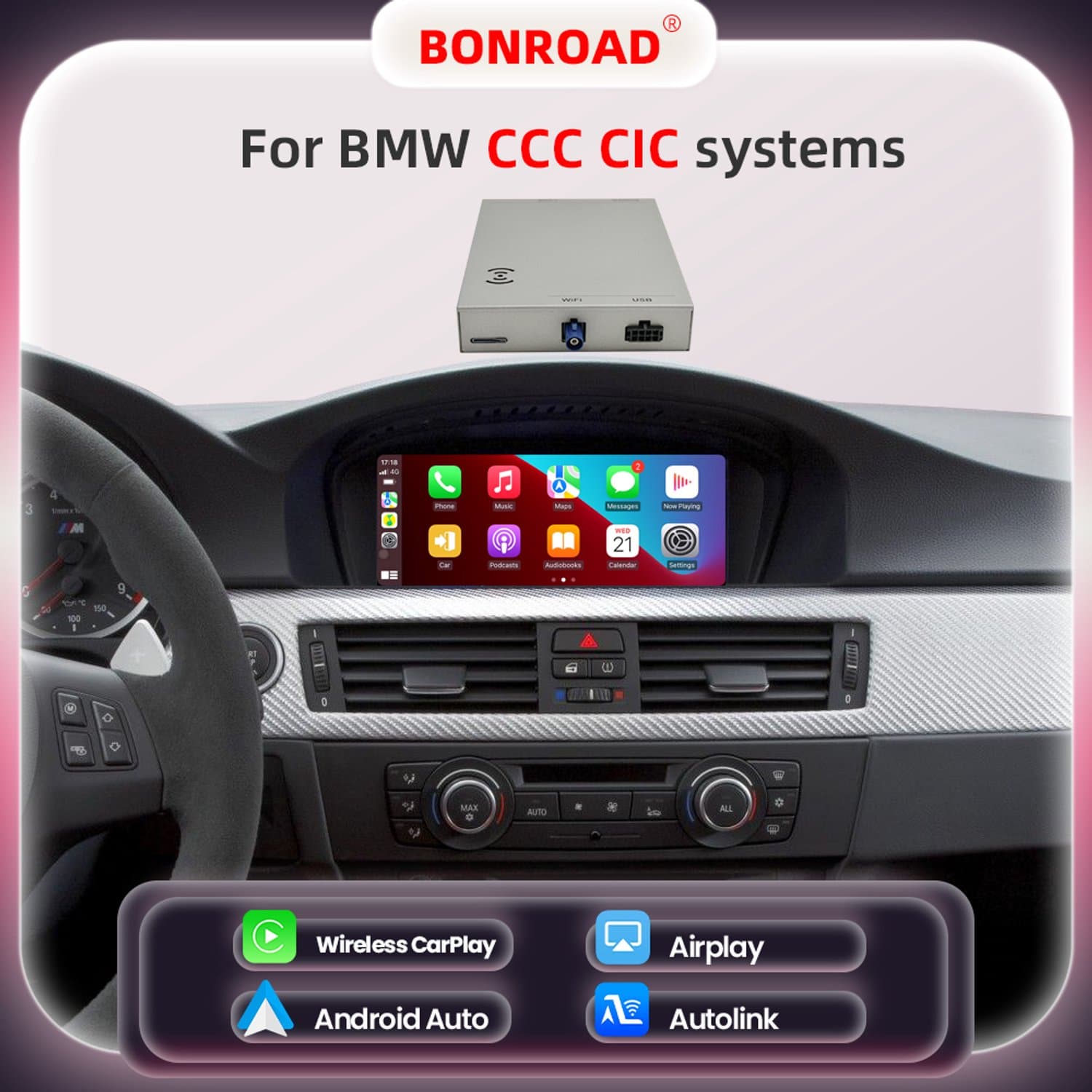 CarPlay Interface Module CIC Systeem - Draadloos - Voor BMW 3 Serie 5 Serie - Autoradio Accessoire - Auto Multimedia