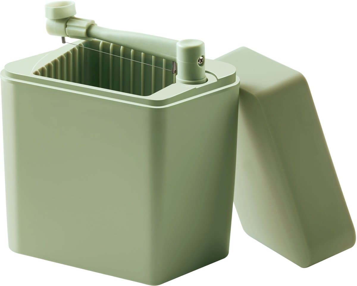 Rosti Classic Kaasdoos met Kaassnijder – Kaasschaaf – Oplosbare Snijdraad – Hygiënische Opberging – Kaasstolp – Groen – 16,5×10×19 cm