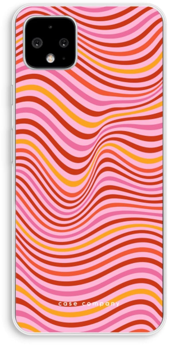 Case Company® - Hoesje geschikt voor Google Pixel 4 XL hoesje - Pink Wave - Soft Cover Telefoonhoesje - Bescherming aan alle Kanten en Schermrand