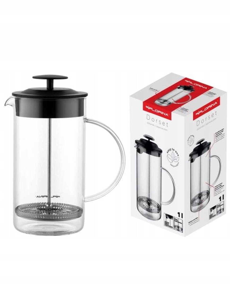 Florina Dorset Glazen Theepot Met Infuser 1L - Thee & Koffie