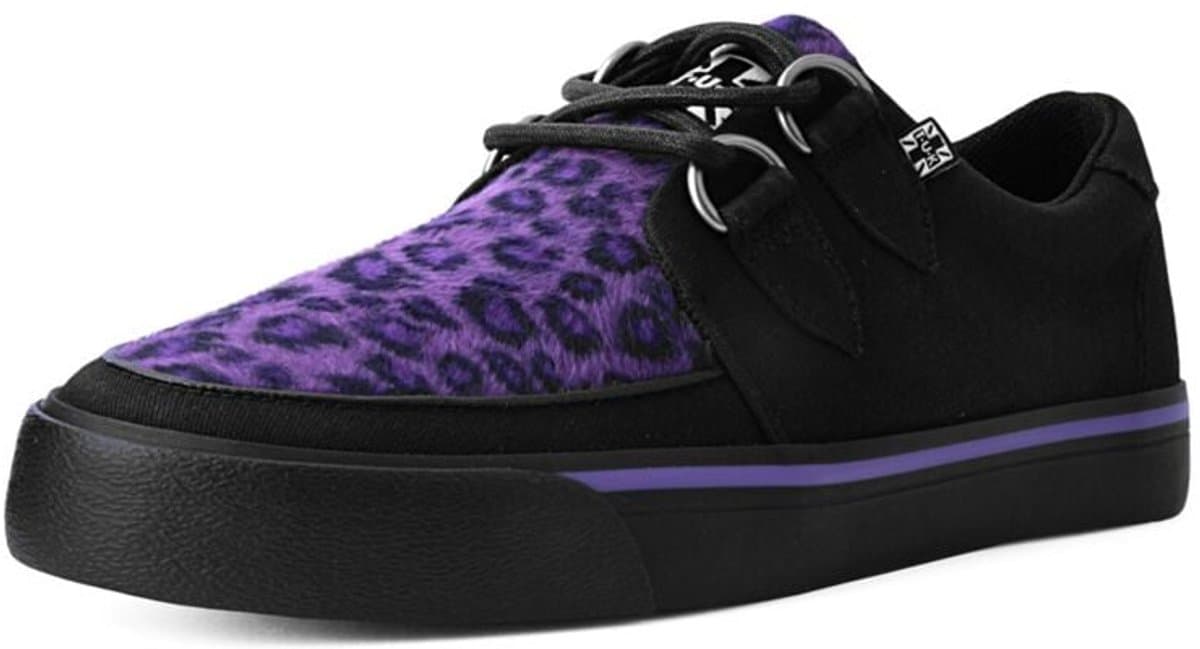 T.U.K. Creeper Sneaker PURPLE LEO Dames Sneakers - zwart/paars - EU38