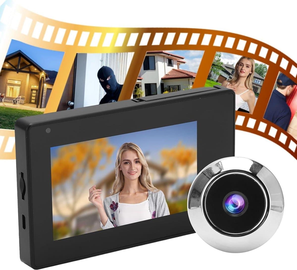 Video Deurbel Camera Slimme Draadloze 4.3in TFT Kleurenscherm 145 Graden Groothoek Anti-Peeping Home Security - Slimme Deurbel Camera .