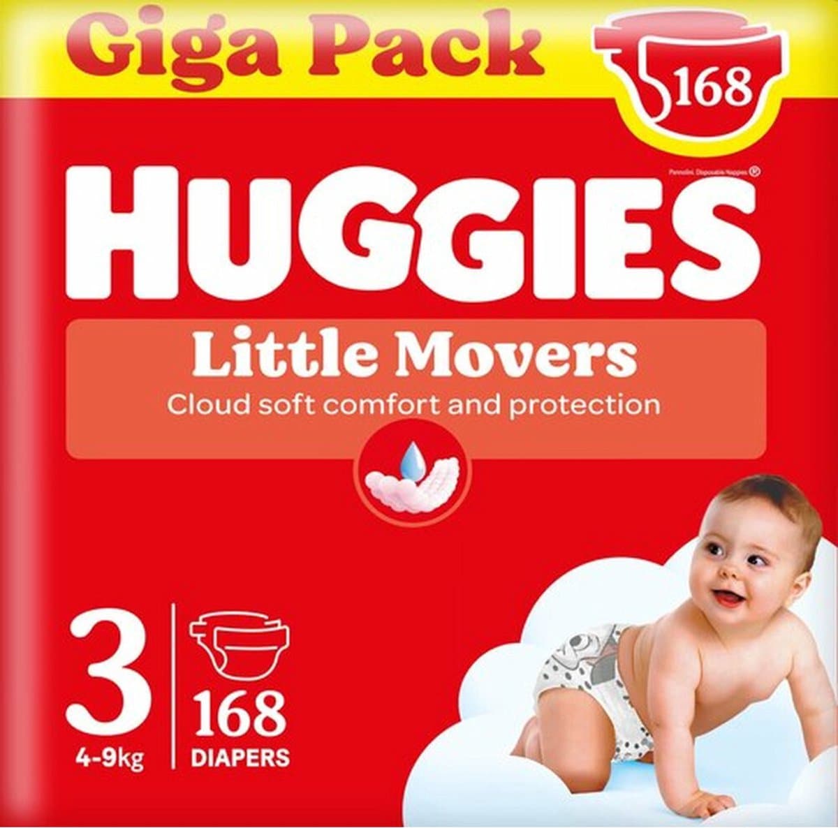 Huggies luiers maat 3, 168 stuks (3 x 56)