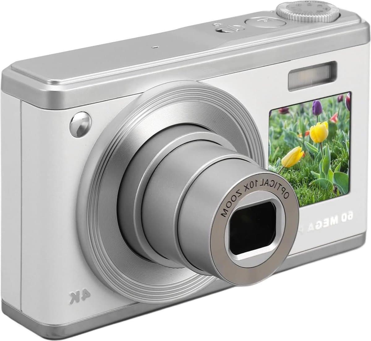 60 MP vlogging-camera met autofocus en 8x optische zoom - 4K digitale camera met dubbel scherm voor fotografie kinderen jongeren
