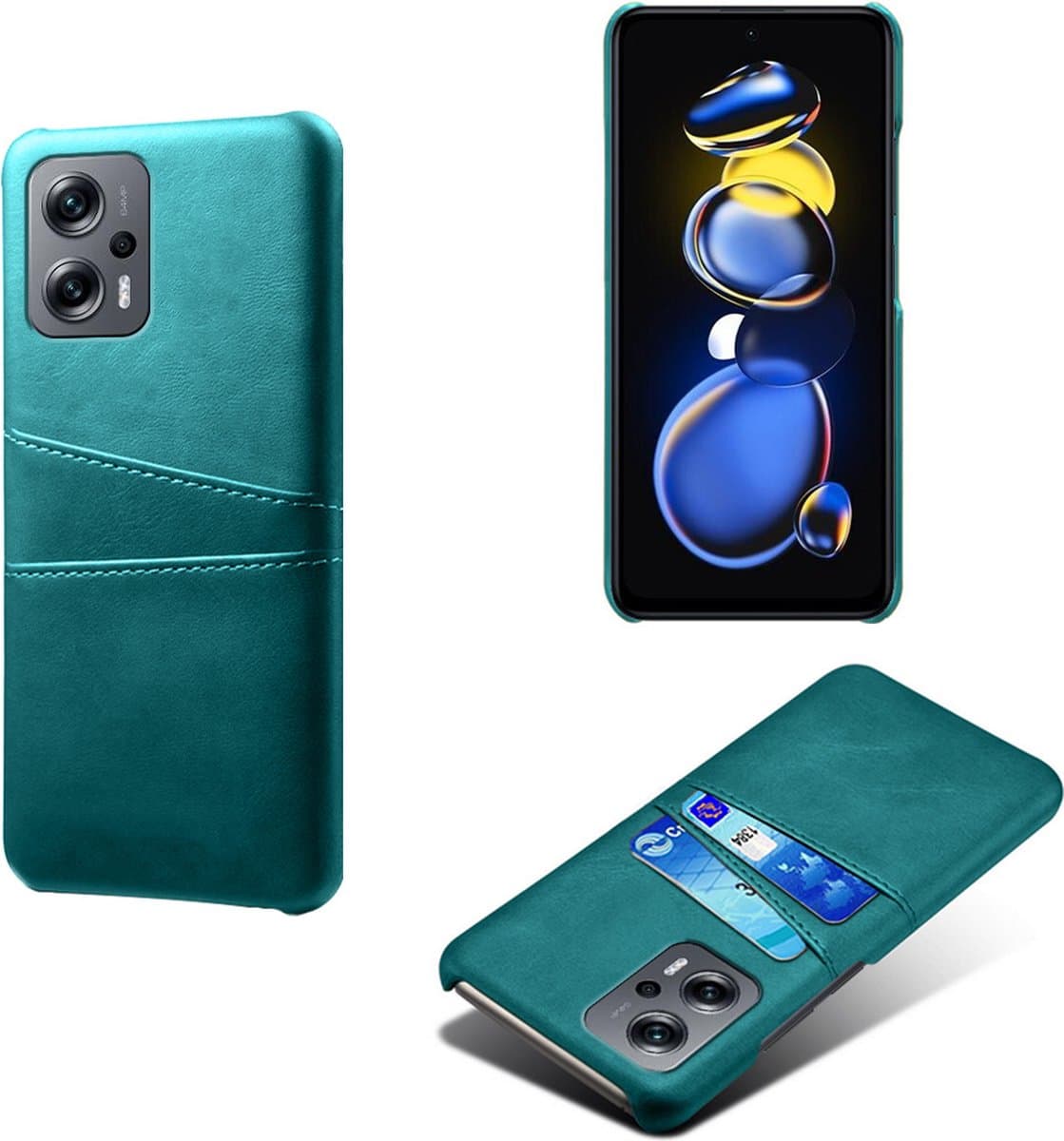 Backcover met Opbergvakjes + PMMA Screenprotector voor Xiaomi Poco F6 _ Groen