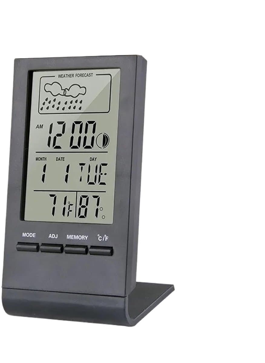 Weerstation Mini - Hygrometer Thermometer - Binnenklimaat Bewaken - Max Min Waarden - 56 x 50 x 105mm - Zwart