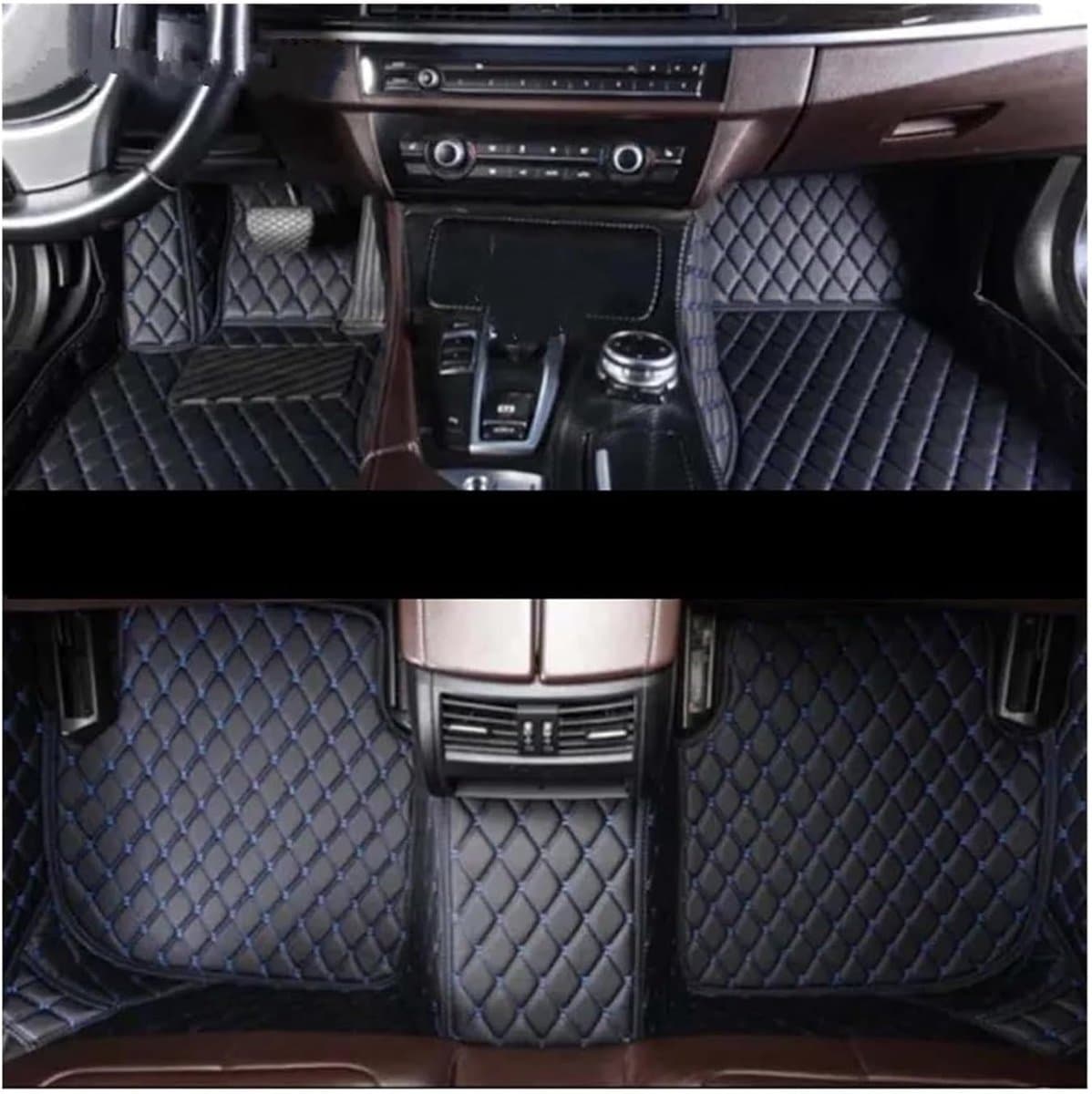 Auto Vloermatten - Voetmatten Set - Auto Interieur - Volledige Dekking - Op Maat Gemaakt - Zwart Blauw