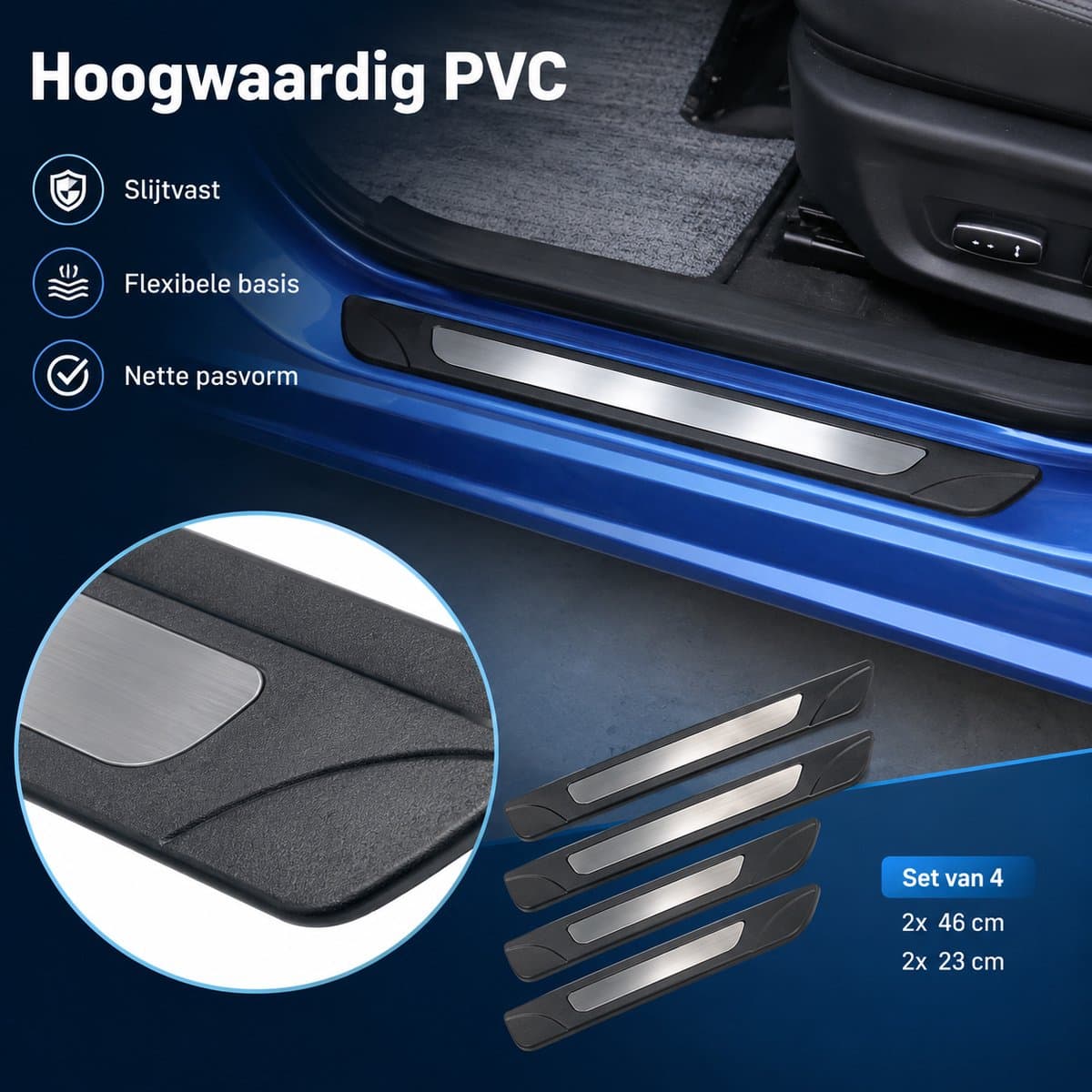 Instaplijsten Nissan Almera / Tino - Set van 4 - Zwart metallic - AIM