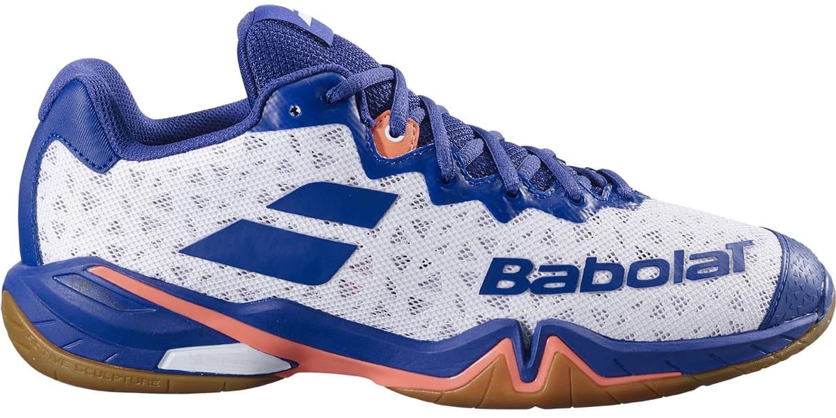 Babolat Shadow Tour 4 - Badmintonschoenen - Wit/Navy Blue - Maat 44.5