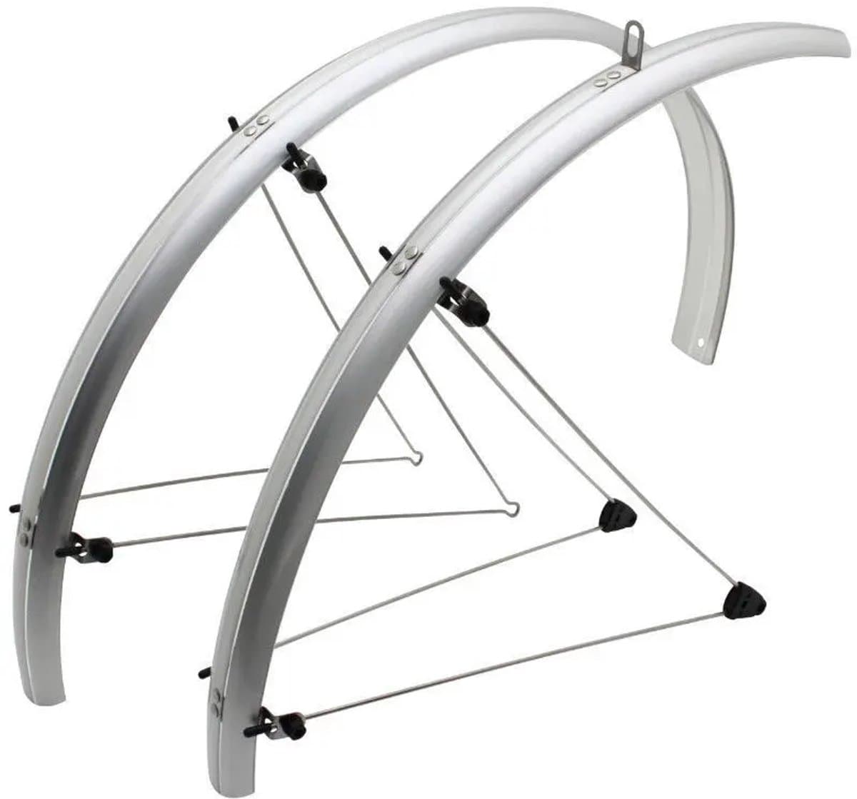 Paar city-vtc spatborden met klassieke roestvrijstalen montage Stronglight road 28''