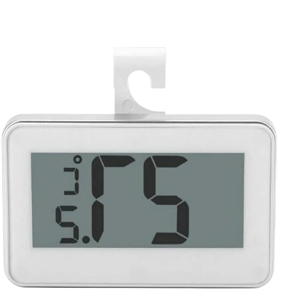 Digitale Koelkastthermometer - Vriezer Temperatuurmonitor - Voedsel Kwaliteit Bewaken - Waterdichte Functionaliteit - 7 x 5 x 2 cm - Wit