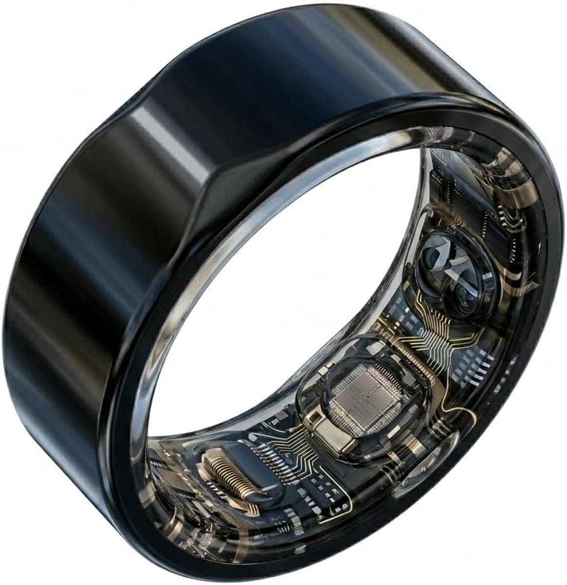 Slimme Ring - Gezondheids Tracker - Welzijn Monitoren - Geen Abonnement - 10 Dagen Batterij - Carbon Zwart