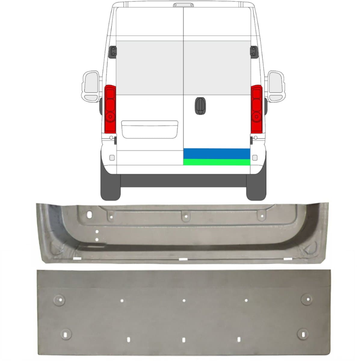 Reparatie plaatwerk achterste deuren voor Opel Movano 2021-2026 / Rechts / Set
