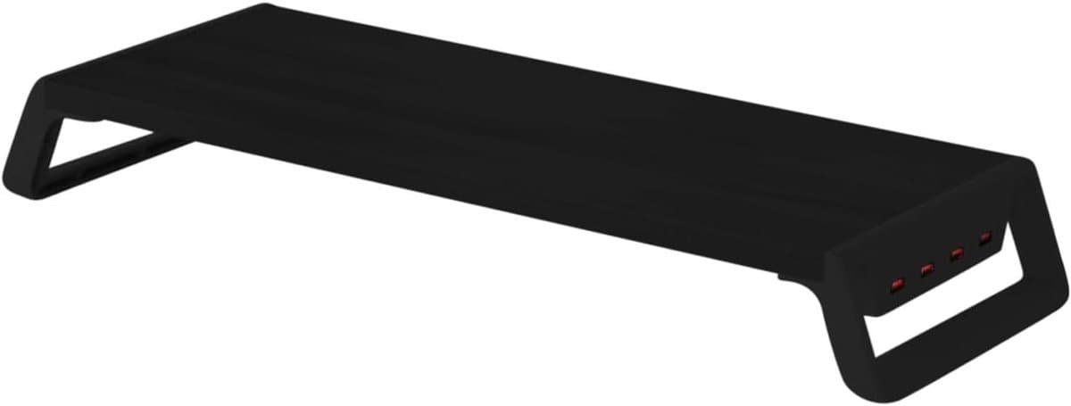 Monitor Verhoger - Bureau Organizer - Werkplek Organiseren - Met USB Poorten - 50x20x7.5cm - Zwart
