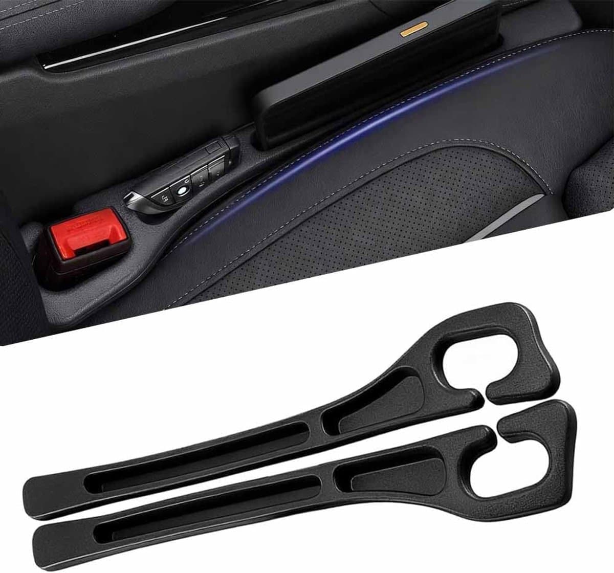 Auto Stoel Organizer - Zijvak Opbergbox - Auto Interieur - Geïntegreerd Opbergvak - 2 Stuks - Zwart