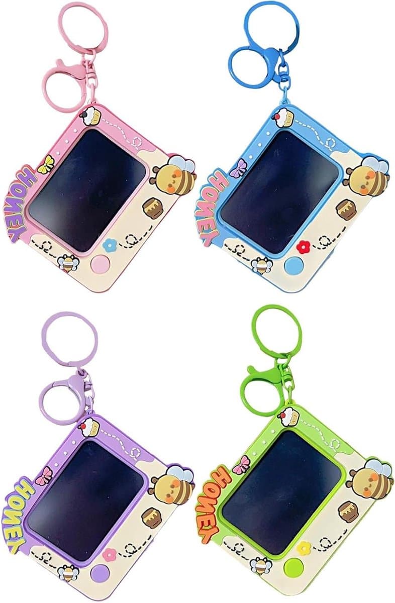 Tekentablet Sleutelhanger - Mini Tekenbord - Kinderen Creatief - Verwijderbare Tekeningen - 86 cm - Roze