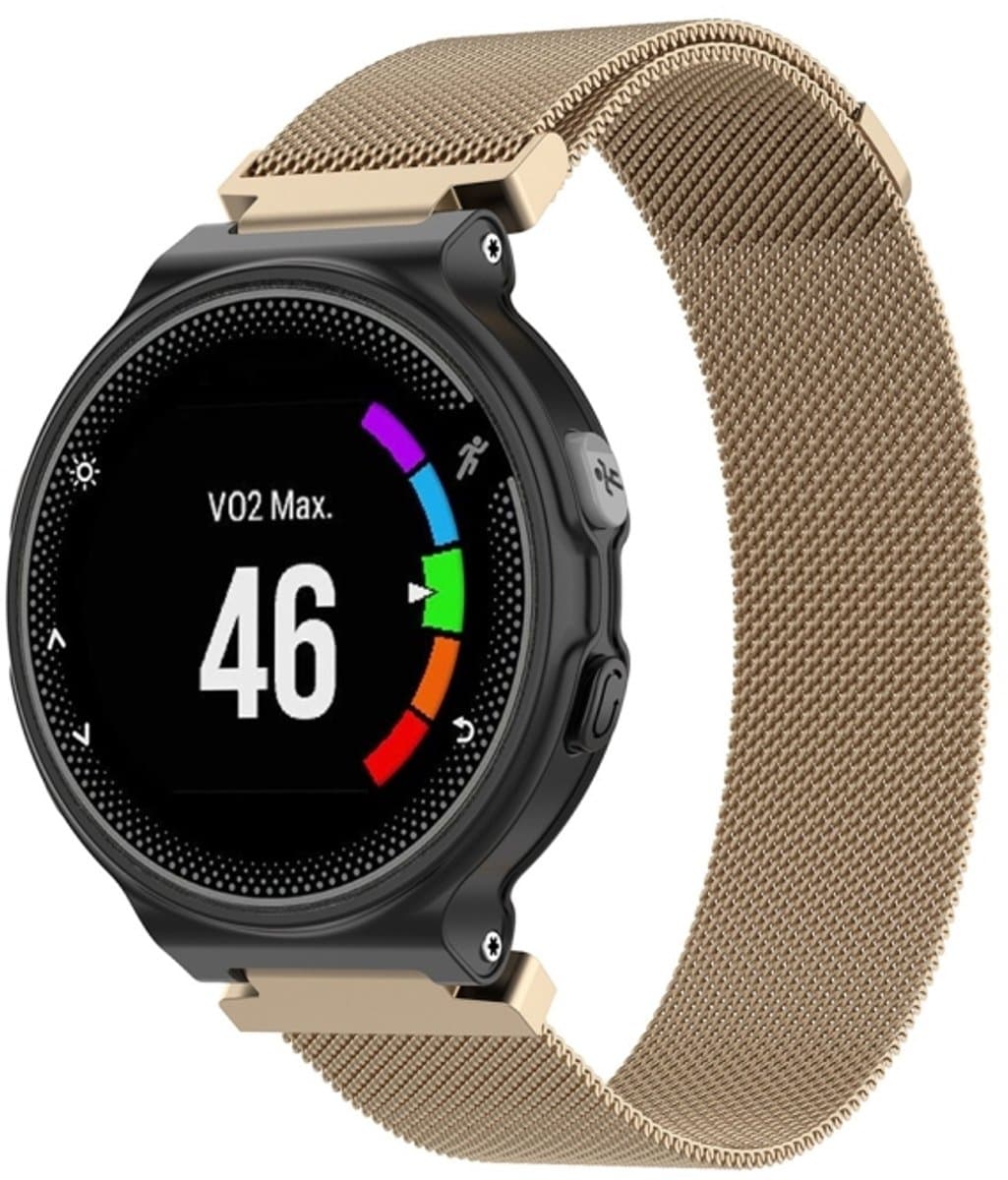 Milanese polsband horlogeband voor Garmin Forerunner 235 22 cm (champagne goud)