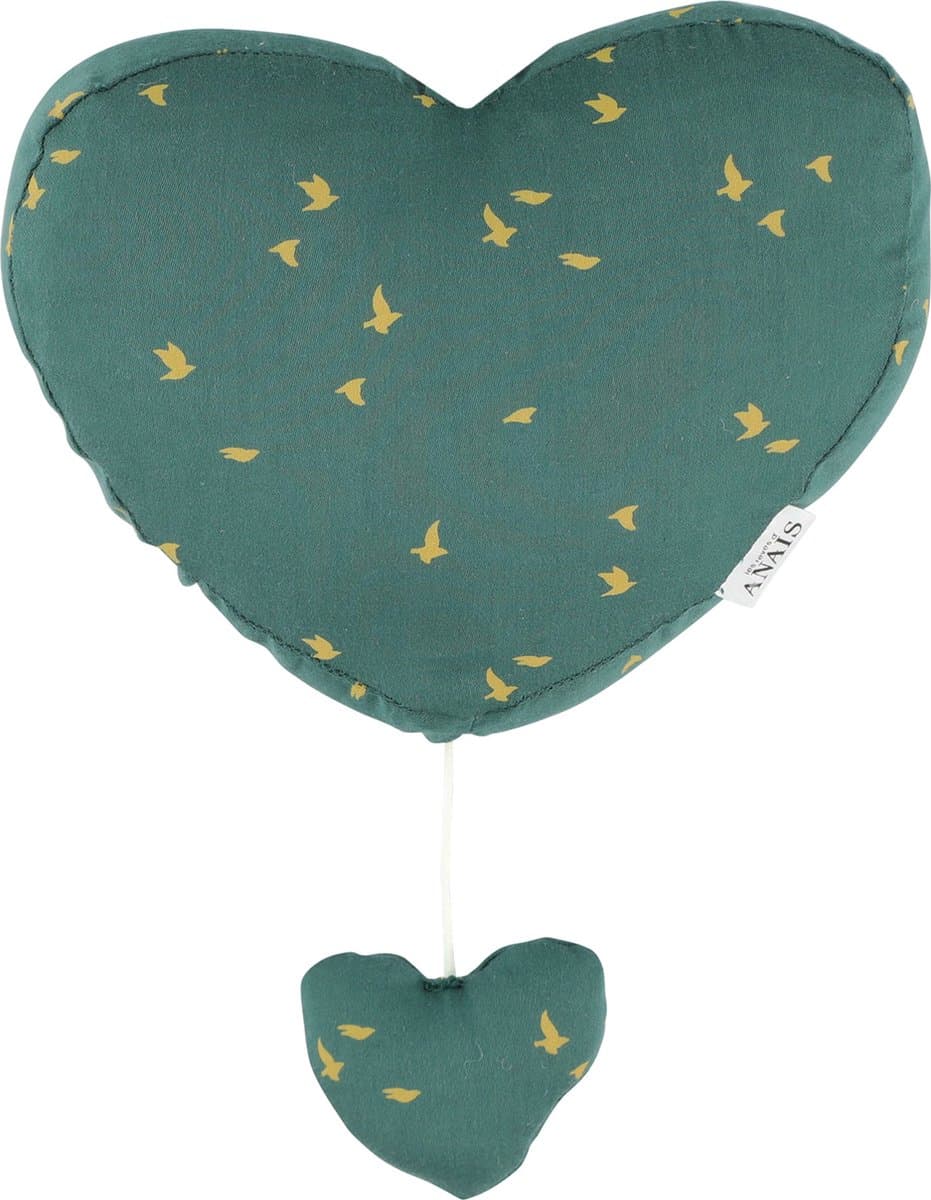 Trixie Muziekmobiel Hartje Junior 20 X 15 Cm Katoen Groen/geel