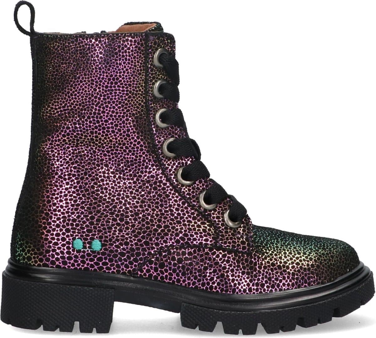 BunniesJR 224884-998 Meisjes Biker Boots - Multicolor - Suède - Veters