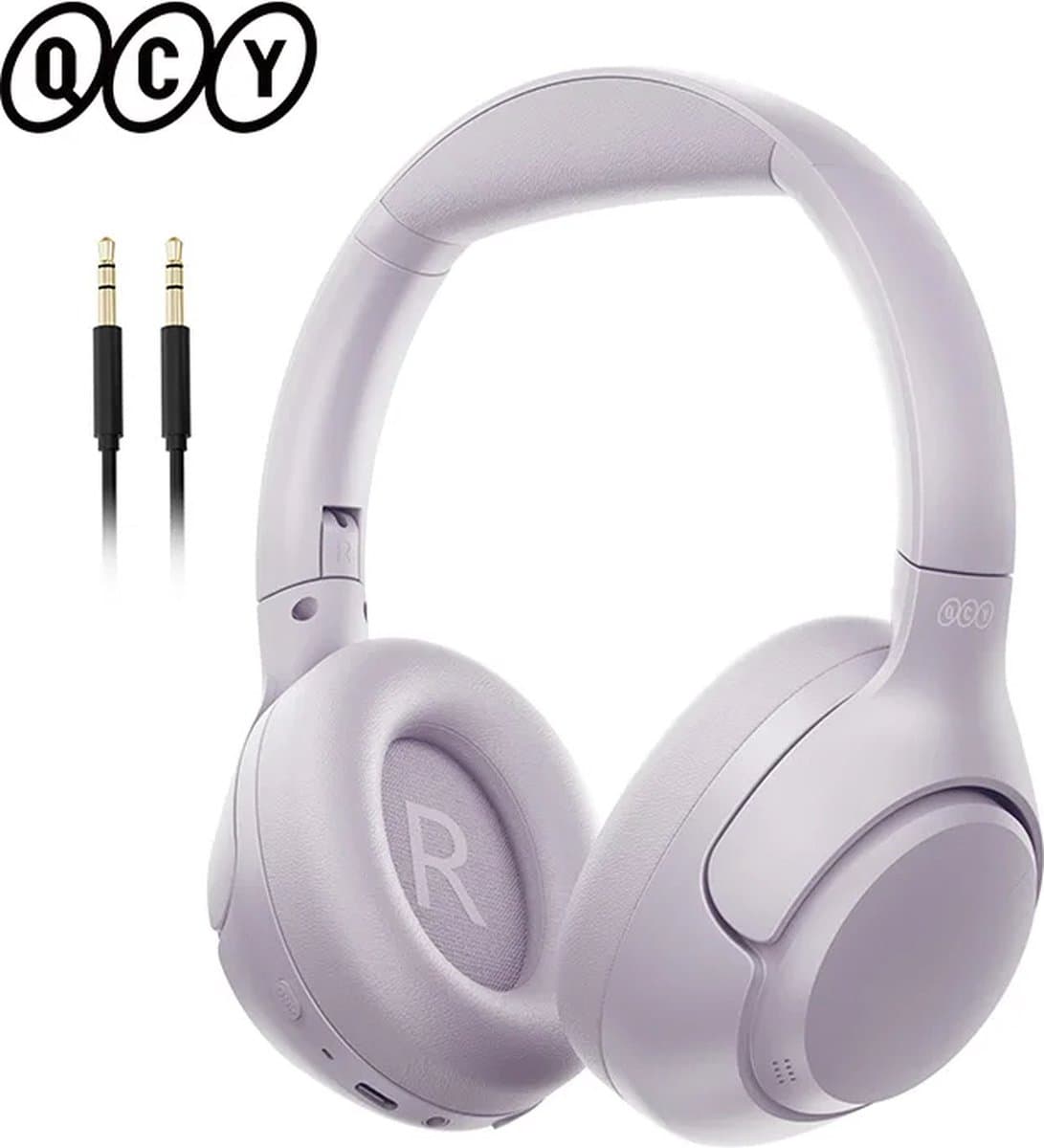 QCY koptelefoon - Koptelefoons - Koptelefoon kinderen - Koptelefoon volwassenen - Bluetooth - Draadloos - Noise cancelling - Paars