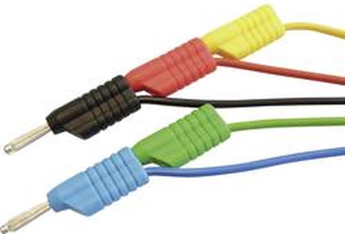 VOLTCRAFT MS 4250S Meetsnoerenset Banaanstekker 4 mm Banaanstekker 4 mm 1.00 m Rood, Zwart, Blauw, Groen, Geel 1 stuk(s