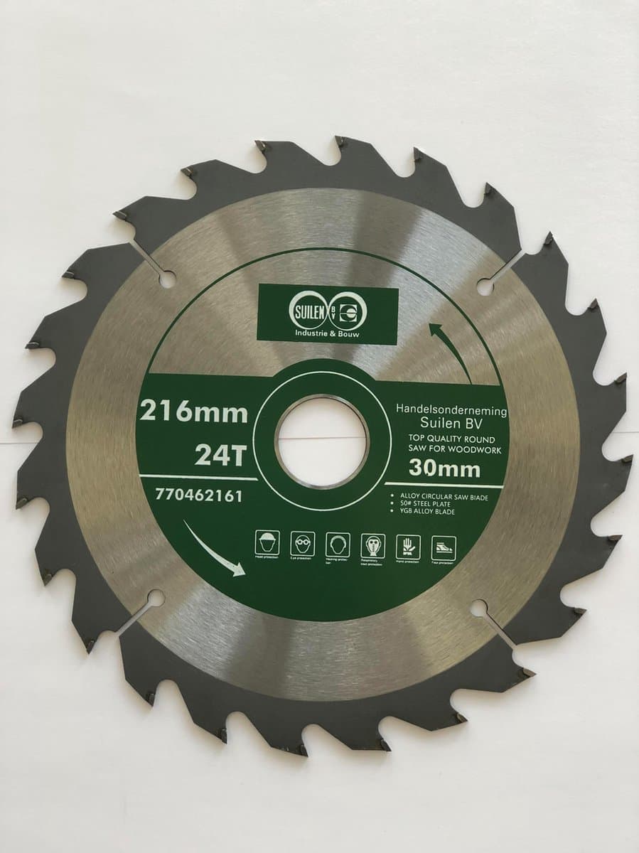 Suilen Zaagblad voor hout 216 mm 24 Tanden Asgat 30 mm