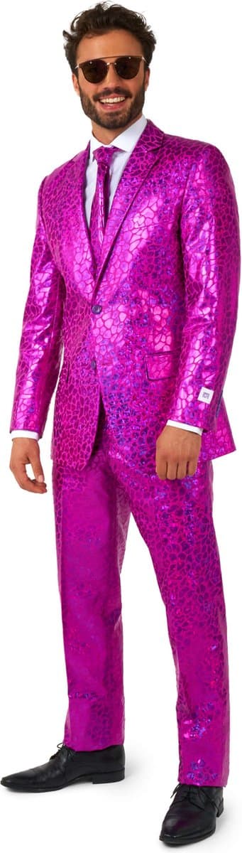 OppoSuits Peppy Pink - Heren Pak - Kostuum - Pride - Carnavalskleding - Roze - Maat 60