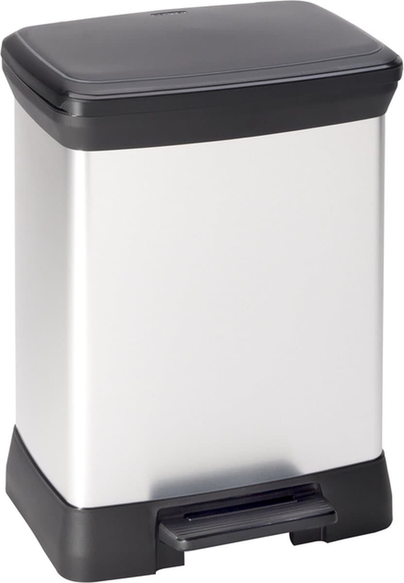 Curver Decobin Duo Prullenbak Afvalscheider - 10L + 18L - Metallic