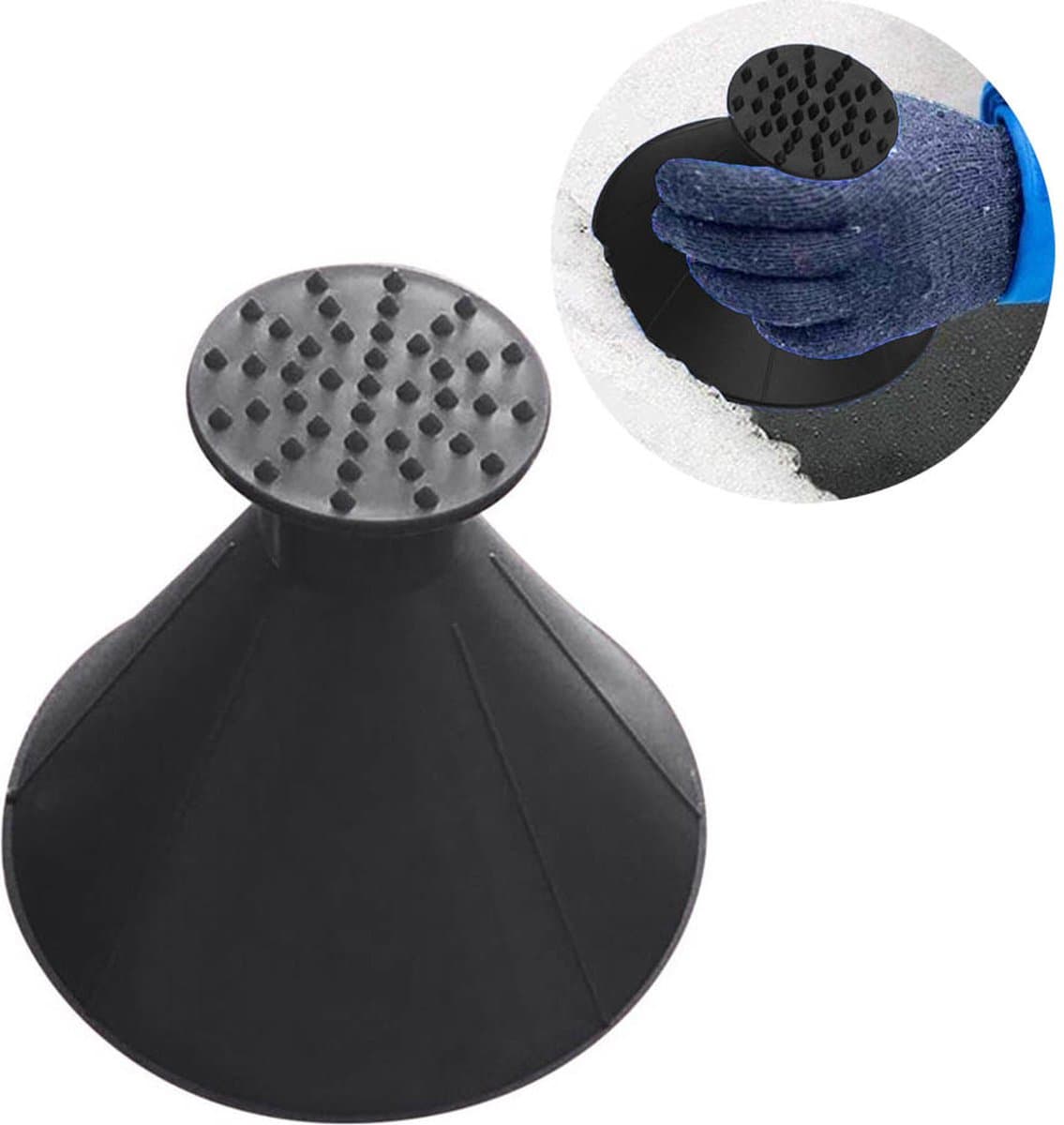 VCTparts® Auto Voorruit Sneeuw Schraper Kegel IJskrabber met Trechter-functie Rond Zwart