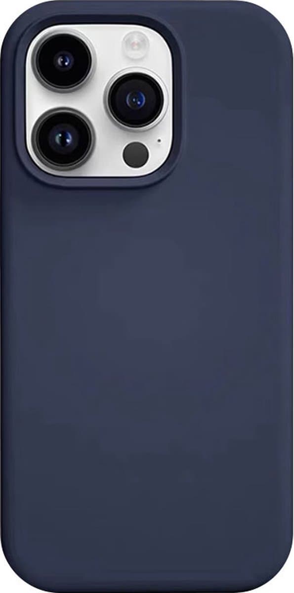 Trusmi CF33-074- iPhone 15 siliconen hoes – Donkerblauwe kleur, Slim Fit Beschermcase, Slank Design, Schokbestendig, Anti-Vingerafdruk en Krasbestendig