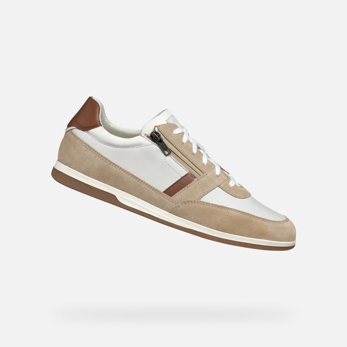 GEOX RENAN HEREN Sneakers - WIT/BEIGE - Maat 41