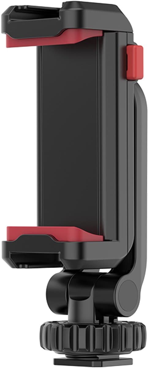 Ulanzi ST-06S kantelbare telefoonhouder met klem kunststof - Film verticaal en horizontaal - Stevige klem voor smartphone - Zwart/rood