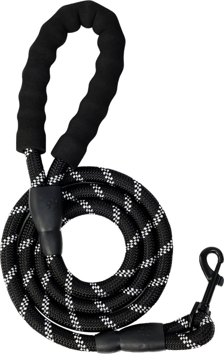 Hondenriem - Hondenhalsband - Reflecterend - Sterk - Stevig - 150 cm - Zwart